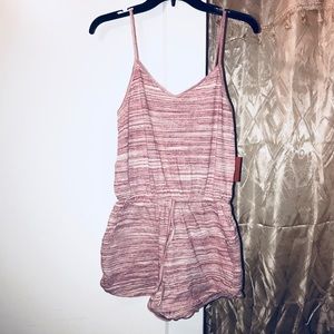 Pink casual summer romper spaghetti strap